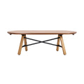 Modern Oval Coffee Table with Wooden Top and Steel Legs