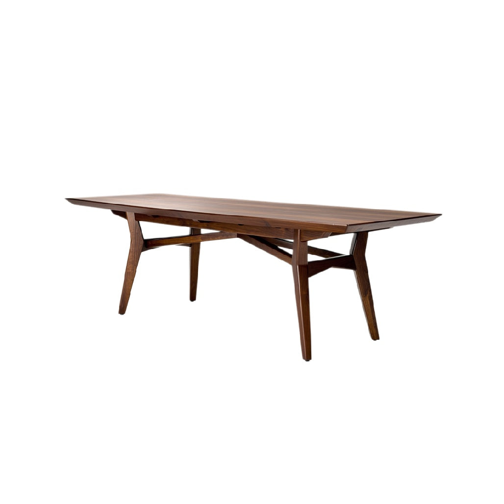 Elegant Modern Solid Wood Dining Table with Unique Angular Legs